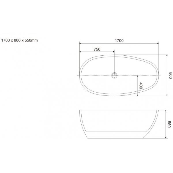 Badekar Lucky bay - 170 cm