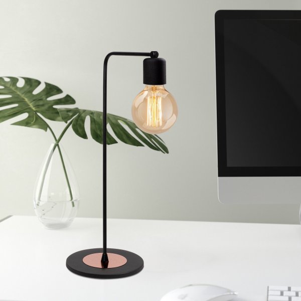 Bordlampe - Svart/kobber