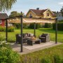 Pergola 3x4 m - Mrkegr aluminiumsramme med justerbar solskjerming