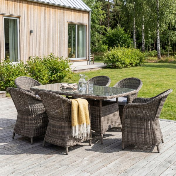 Matgruppe Sienna: Spisebord inkludert 6 stk. Mercury lenestoler + M�belpleie