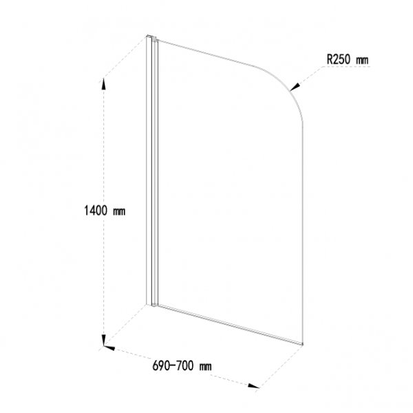 Badekarvegg Novelle - Avrundede hjørner | svart Badekarvegg Novelle - Avrundede hjørner | svart