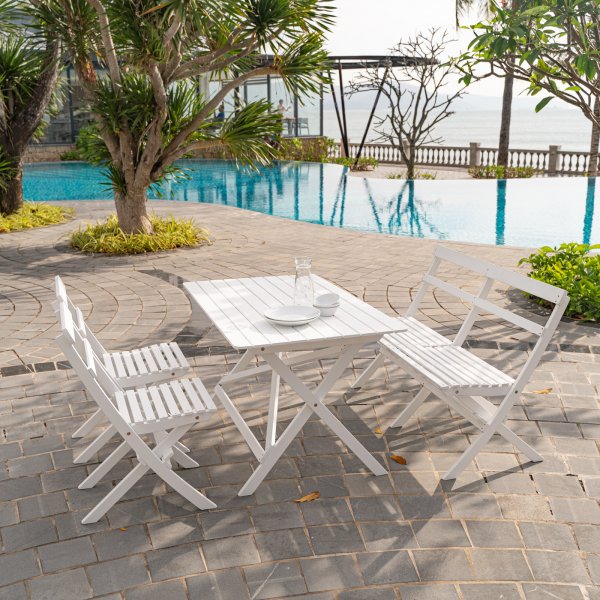 Knohult utesofa | hagebenk - Hvit