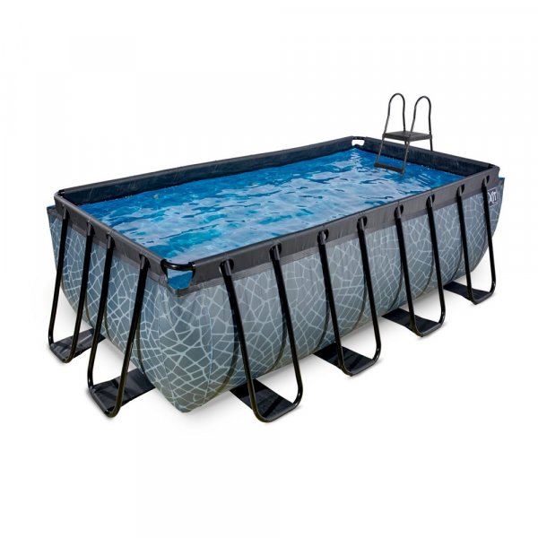 Basseng 400x200x122cm med sandfilterpumpe - Gr