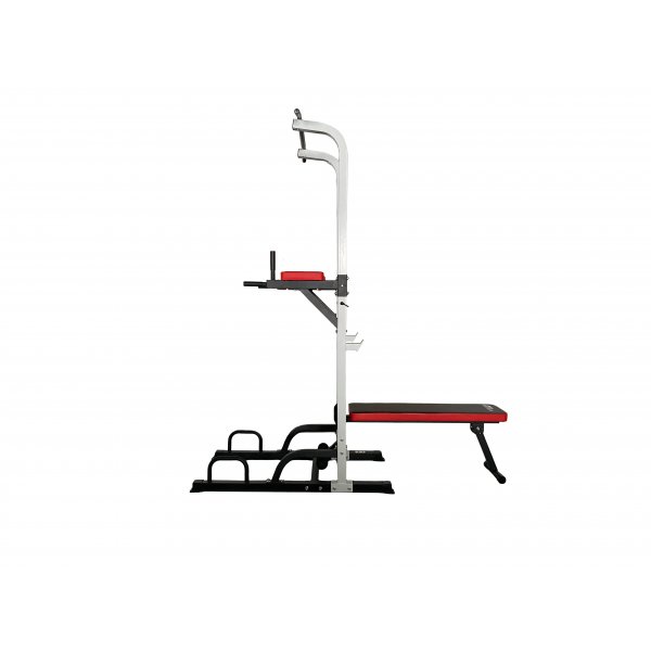 Treningsstasjon med sammenleggbar benk