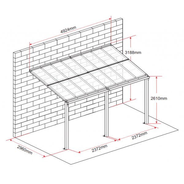 Terrassetak Jim - Hvit - 300 x 495 cm Terrassetak Jim - Hvit - 300 x 495 cm