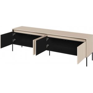 TV-stativ med LED - Beige/svart TV-stativ med LED - Beige/svart