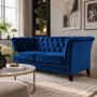 1 Sofa 2-seter Chesterfield blå - Milton