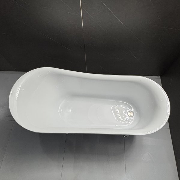 Frittst�ende Kapolei badekar med klof�tter 170 � 75 cm