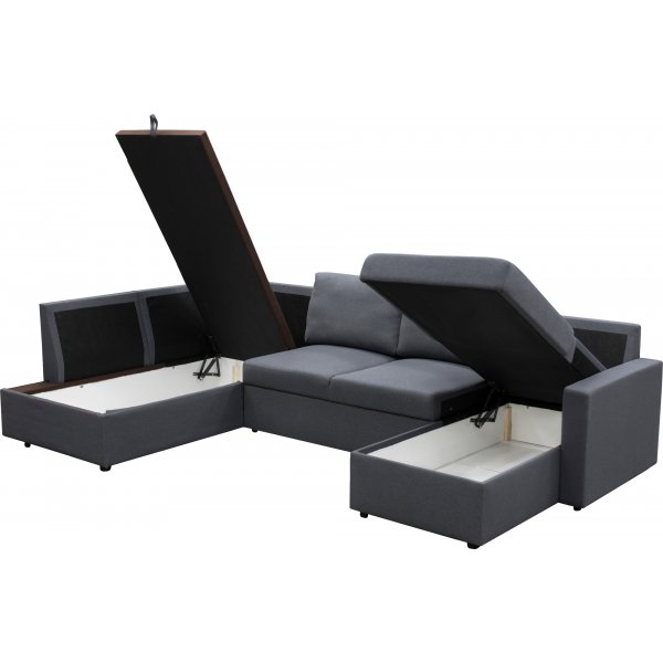 Sovesofa U-modell m�rkegr� - T�rn�
