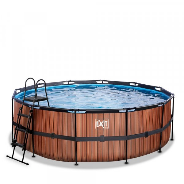 Basseng  427x122cm med filterpumpe - Brun