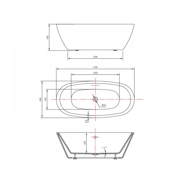 Iris badekar - 170 cm Iris badekar - 170 cm