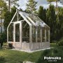 1 Drivhus Emilia med fundament 5,4 m² – Gråbehandlet tre - Herdet glas