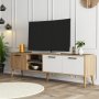 Exxen TV-benk 180 cm - Eik/hvit