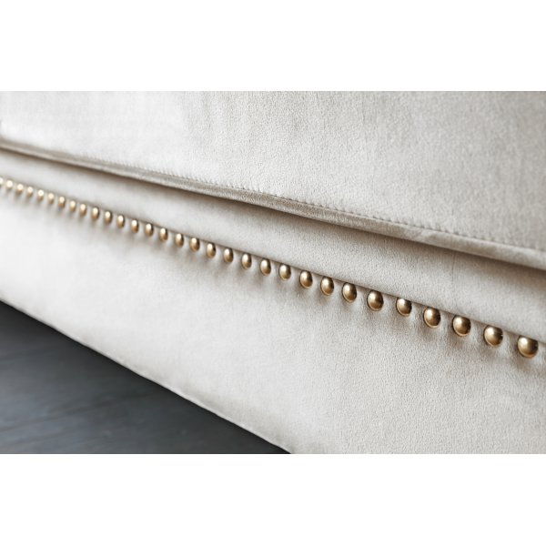 Lenestol i chesterfield beige fl�yel - Milton