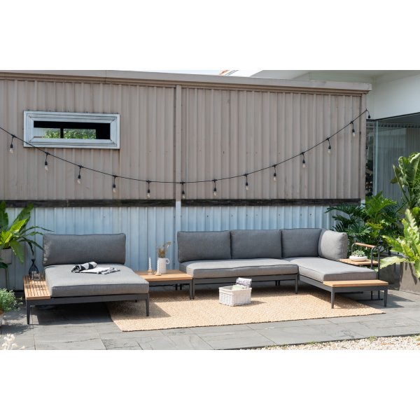 Livsstil Hage Topaz salonggruppe med divan - Grå/teak Livsstil Hage Topaz salonggruppe med divan - Grå/teak