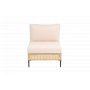 Stor utend�rs hj�rnesofa med bord | Loungesett i kunstrotting | Kremfarget