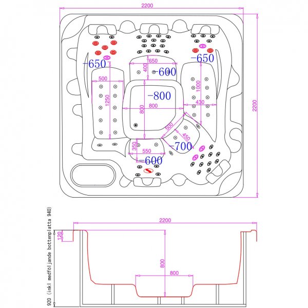 Badestamp Vivid Dreams WiFi - 5-6 personer - Svart utgave Badestamp Vivid Dreams WiFi - 5-6 personer - Svart utgave
