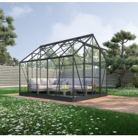 Drivhus Neptunus - Sort 8 m² herdet glass Drivhus Neptunus - Sort 8 m² herdet glass