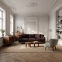 Sofa Dalton 225 cm - M�rkebrunt imitert skinn