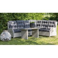 Toledo utegruppe hjørnesofa med bord - Beige kunstrotting Toledo utegruppe hjørnesofa med bord - Beige kunstrotting