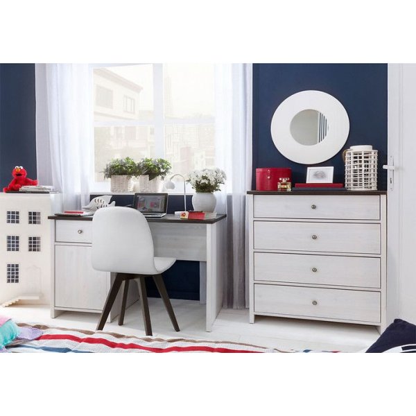 Salvador skrivebord 120 cm - Hvit/svart