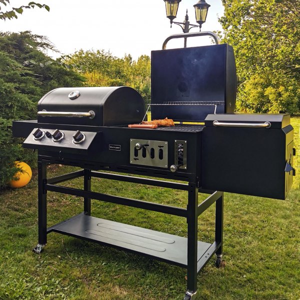 Kombinert kull- og gassgrill med ryk | Cleaveland