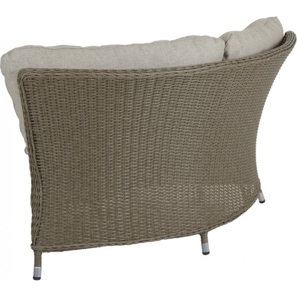 Baskemölle utendørs sofagruppe; Hjørnesofa med bord i naturrotting Baskemölle utendørs sofagruppe; Hjørnesofa med bord i naturrotting