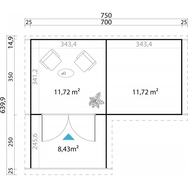 Attefall hus Bravo B - 24,5 m² Attefall hus Bravo B - 24,5 m²