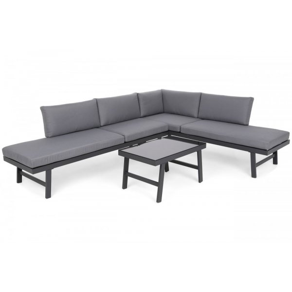 Modulsofa Porto med bord - Gr�/m�rkegr�