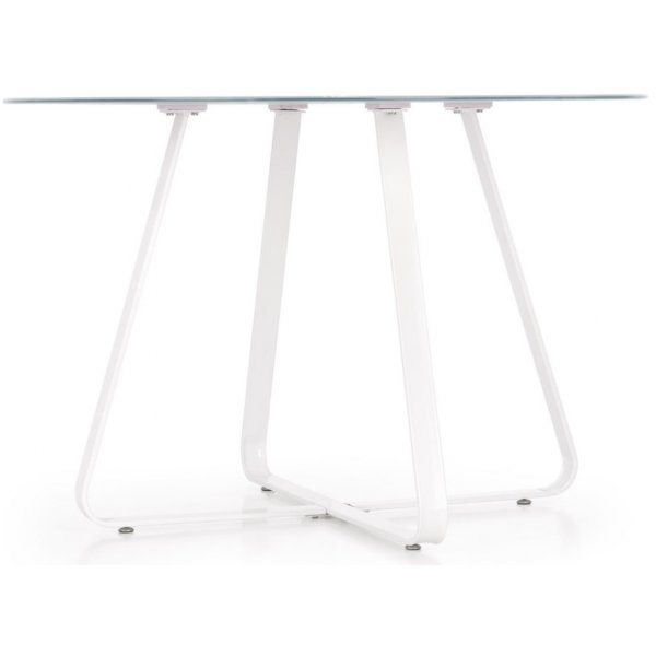 Raphael rundt spisebord 115 cm - Hvit (Glass) / Metall