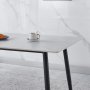 Inez spisebord med keramisk hvit matt marmor - 140x80 cm
