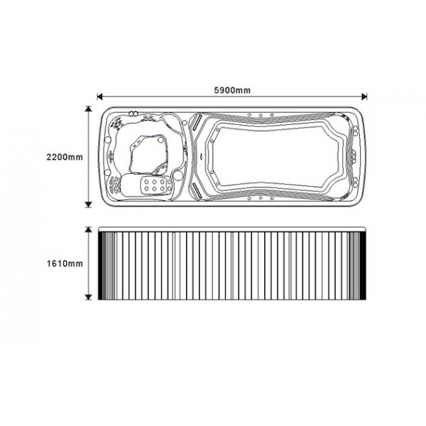 Aqua S06M swimspa - 5,9 m