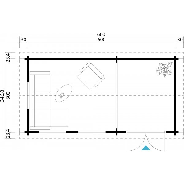 Attefall hus Markus B - 19,8 m² Attefall hus Markus B - 19,8 m²