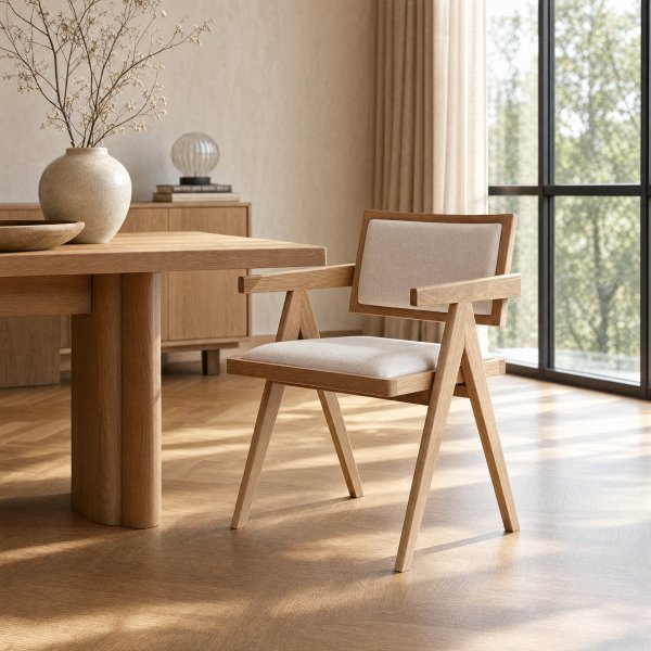 Lenestol Natur/Lin 100 % FSG-sertifisert heltre eik - Greta Lenestol Natur/Lin 100 % FSG-sertifisert heltre eik - Greta