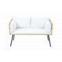 Balkongsett 2-seters sofa med bord + Kompakt loungesett for balkong + Beige