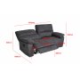 2-seters lenestolsofa ekstra bred i gr�tt - 197 cm