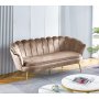 Sofa 3-seter i m�rk beige fl�yel/messing - Kingsley
