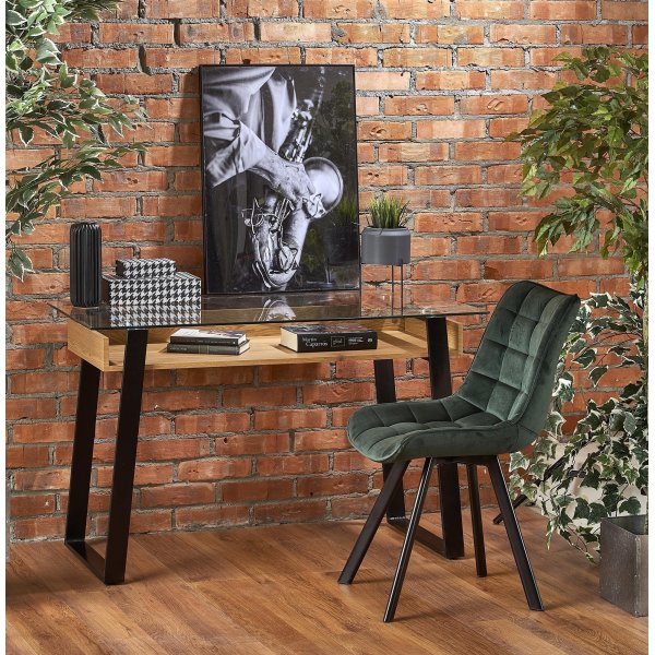 Emma skrivebord 120 x 60 cm - Eik/svart Emma skrivebord 120 x 60 cm - Eik/svart
