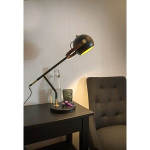 Skrivebordslampe - Svart/matt messing