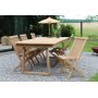 Salt uteservering spisebord 240x100 cm med 6 spisestoler - Teak