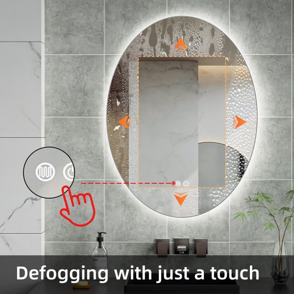Speil - Arezzo | Ovalt | LED-belysning, dimbar og antidugg Speil - Arezzo | Ovalt | LED-belysning, dimbar og antidugg
