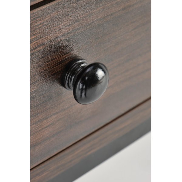 Skrivebord med skuffer valn�tt 123 cm bredt