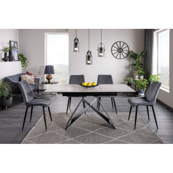 Westin spisebord 120-160 cm - Hvit/svart Westin spisebord 120-160 cm - Hvit/svart