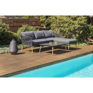 Utend�rs loungesett Ipanema gr� - Olefin + Flekkfjerner for m�bler