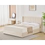 Sengeramme med hodegavl og oppbevaring 180 x 200 cm - Beige - Bianca