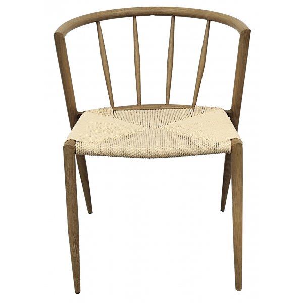 Stilig utestol i eikefinish med tau - Bella