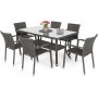 Spisegruppe Sumba bord + 6 stoler - Mrkegr