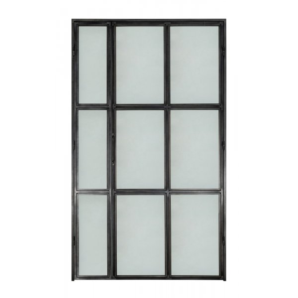 Helena dør med sideparti 125x210, metall PC/klar Helena dør med sideparti 125x210, metall PC/klar