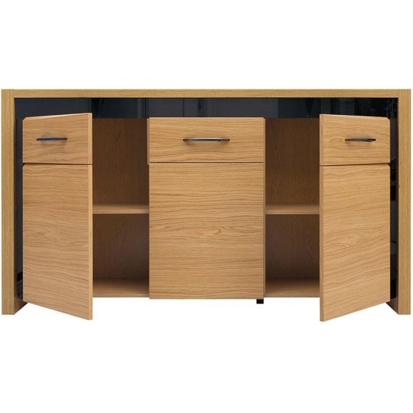 Manilla skjenk - Eik/svart Manilla skjenk - Eik/svart