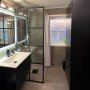Dusjvegg 80x210 cm | 6 mm sikkerhetsglass | Svarte profiler